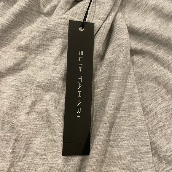 Tahari gray mock neck cotton blouse - Picture 4 of 6